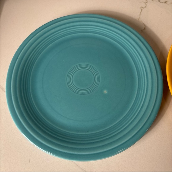 2 Fiesta Ware Original Turquoise, Yellow Plate 9 1/2” Fiestaware Vintage - Picture 2 of 6